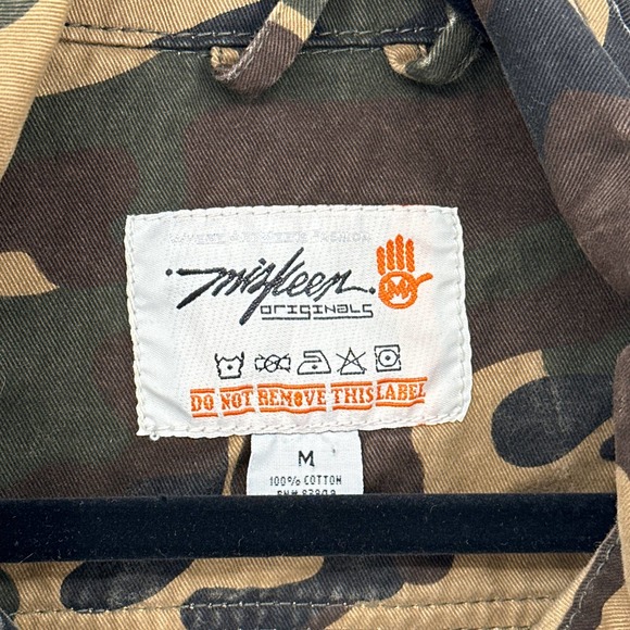 Miskeen Vest Camouflage Sleeveless Collared Multi Pockets Button Down Green M - Picture 3 of 6